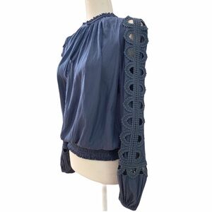 Ramy Brook Brittany Long-Sleeve Keyhole Top
